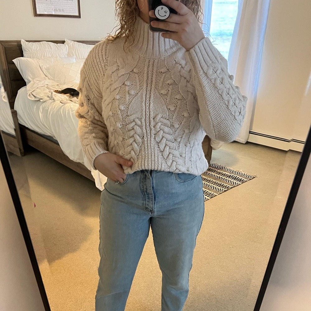 Cream Primark turtleneck sweater